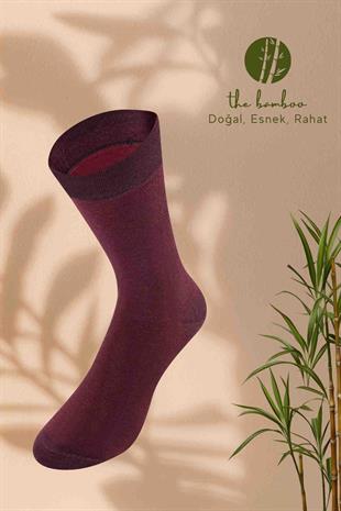 Weweus Bordo Doğal Süper İnce Bambu Lüks Erkek Çorap 269