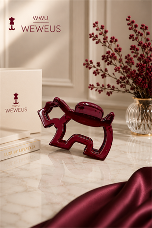 WeWeus Bordo Premium Köpek Şekilli Kemik Mandal Toka