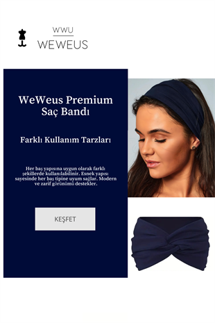WeWeus Düz Lacivert Premium Kadın Saç Bandı