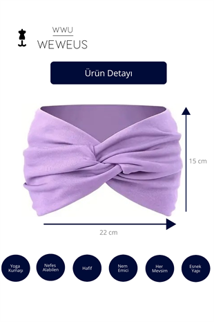 WeWeus Düz Lila Premium Kadın Saç Bandı