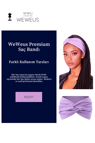 WeWeus Düz Lila Premium Kadın Saç Bandı