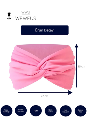 WeWeus Düz Pembe Premium Kadın Saç Bandı