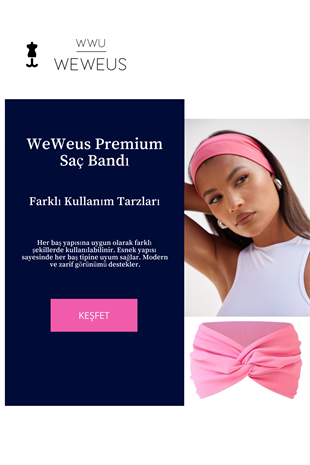 WeWeus Düz Pembe Premium Kadın Saç Bandı