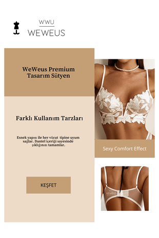 Weweus Ekru Kadın Yaprak Dantelli Sütyen 2300