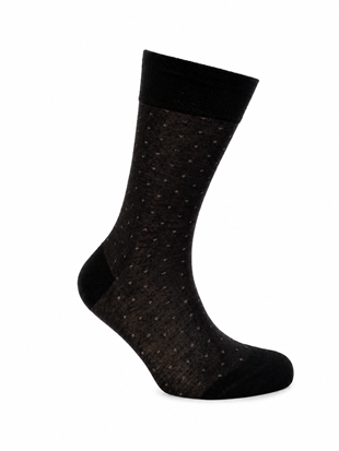 Weweus Erkek Bambu Puantiyeli Uzun Çorap 975 Siyah-Gri