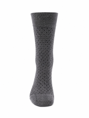 Weweus Erkek Bambu Puantiyeli Uzun Çorap 975 Gri-Siyah