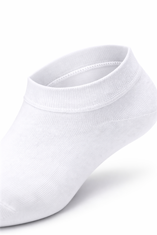 Weweus Erkek Bambu Viskon Beyaz Sneaker Çorap 176