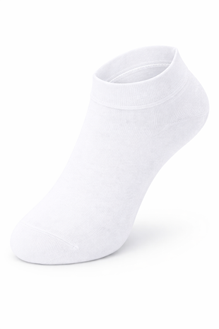 Weweus Erkek Bambu Viskon Beyaz Sneaker Çorap 176