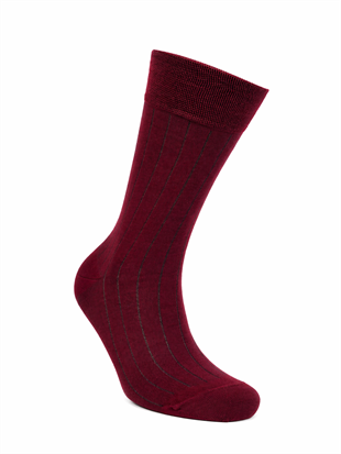 Weweus Erkek Merserize Uzun Çorap 761 Bordo-Gri