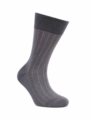 Weweus Erkek Merserize Uzun Çorap 761 Gri-Ekru