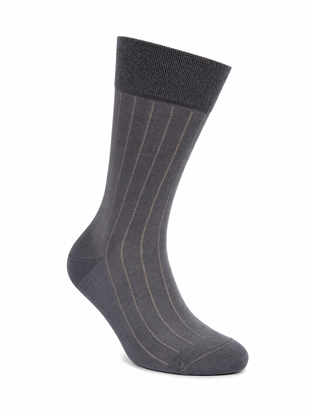 Weweus Erkek Merserize Uzun Çorap 761 Gri-Ekru