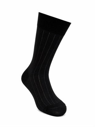 Weweus Erkek Merserize Uzun Çorap 761 Siyah-Gri