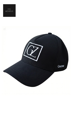 WeWeus Gazze GZ İşlemeli Siyah Spor Unisex Kadın Erkek Şapka