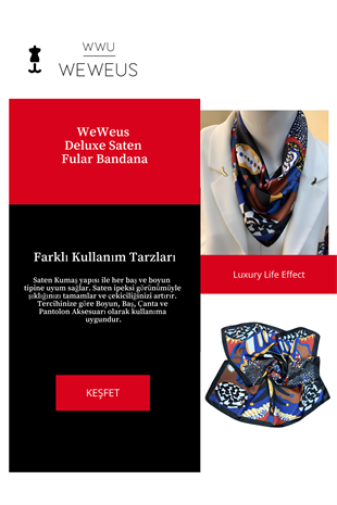 WeWeus Geometrik Desen Lüks Saten Bandana Fular