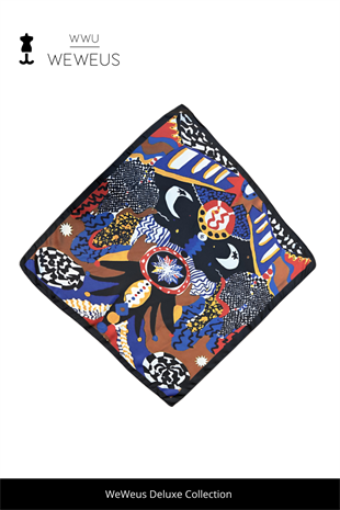WeWeus Geometrik Desen Lüks Saten Bandana Fular