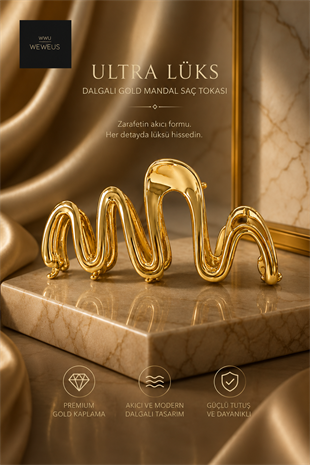 WeWeus Gold Altın Rengi Metal Lüks Zigzag Mandal Toka