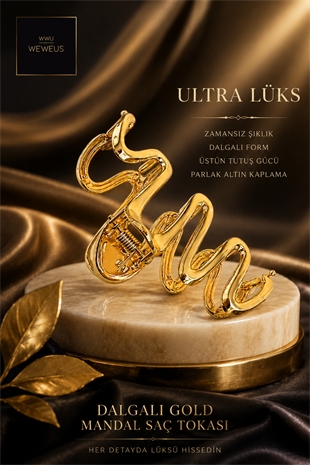 WeWeus Gold Altın Rengi Metal Lüks Zigzag Mandal Toka