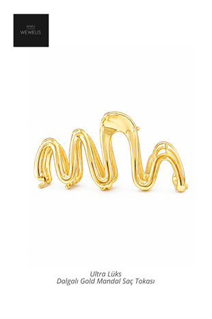 WeWeus Gold Altın Rengi Metal Lüks Zigzag Mandal Toka