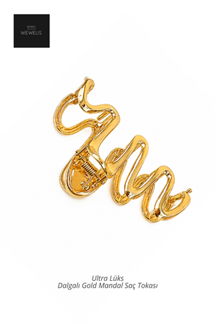 WeWeus Gold Altın Rengi Metal Lüks Zigzag Mandal Toka