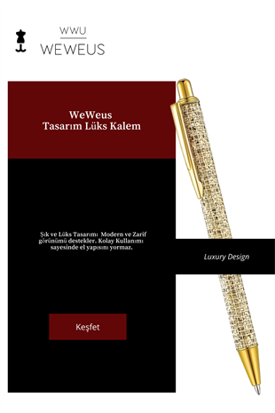 WeWeus Gold Altın Sarısı Pullu Lüks Tükenmez Kalem