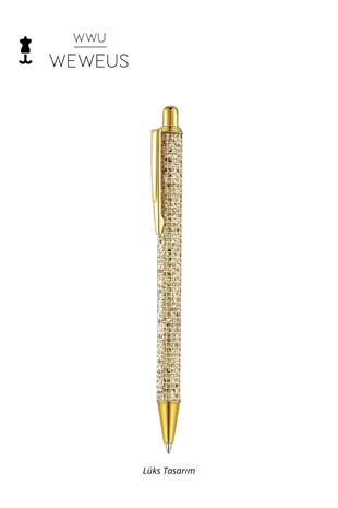 WeWeus Gold Altın Sarısı Pullu Lüks Tükenmez Kalem