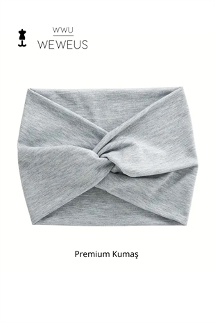 WeWeus Gri Melanj Premium Kadın Saç Bandı