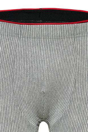 Weweus Gri Pamuk Elastan Çizgili Boxer 14921