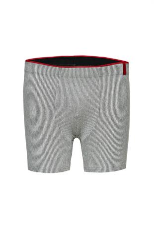 Weweus Gri Pamuk Elastan Çizgili Boxer 14921