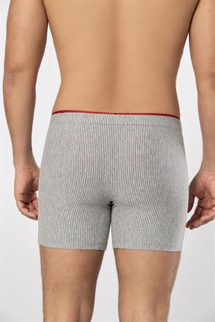Weweus Gri Pamuk Elastan Çizgili Boxer 14921