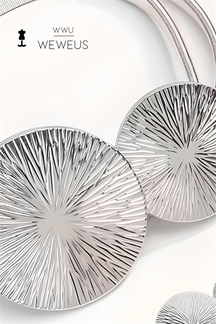 WeWeus Gri Parlak Oval Lüks Tasarım Premium Kadın Kemer