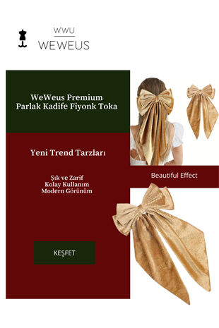 WeWeus Kadın Açık Kahve Parlak Kadife Fiyonk Toka