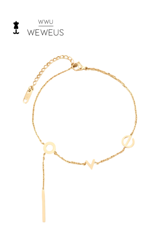 WeWeus Kadın Altın Renk Love Kolye