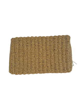 WeWeus Kadın Bej Renk El  Yapımı Hasır Çanta