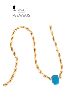 WeWeus Kadın Bodrum Taşlı Zincir Kolye