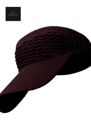 WeWeus Kadın Bordo W Nakışlı Uv Korumalı Tenis Golf Vizör Yazlık Şapka