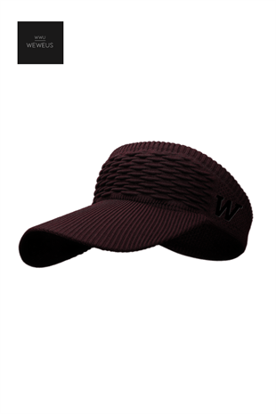 WeWeus Kadın Bordo W Nakışlı Uv Korumalı Tenis Golf Vizör Yazlık Şapka