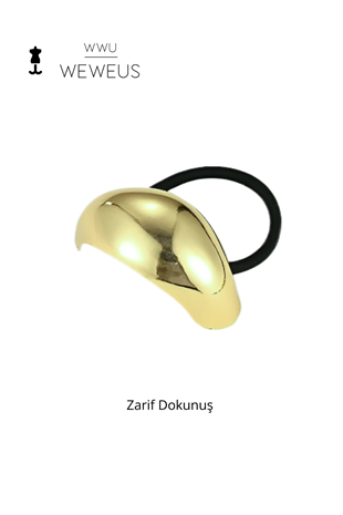 WeWeus Kadın Gold Altın Renk Bombeli Lastikli Toka