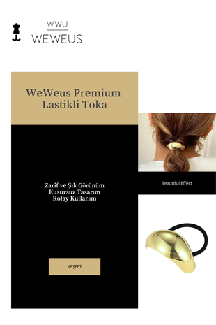 WeWeus Kadın Gold Altın Renk Bombeli Lastikli Toka