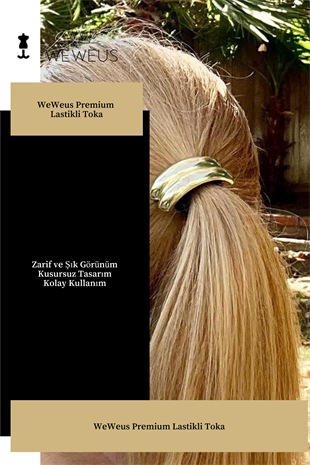 WeWeus Kadın Gold Altın Renk Çift Şerit Lastikli Toka