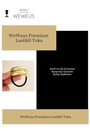 WeWeus Kadın Gold Altın Renk Çift Şerit Lastikli Toka