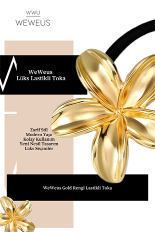 WeWeus Kadın Gold Altın Renk Parlak Çiçek Lastikli Toka