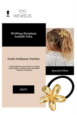 WeWeus Kadın Gold Altın Renk Parlak Çiçek Lastikli Toka