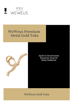 WeWeus Kadın Gold Altın Renk Parlak Dalgalı Premium Toka