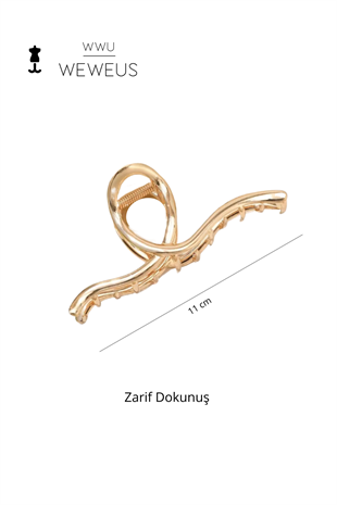 WeWeus Kadın Gold Altın Renk Parlak Dalgalı Premium Toka