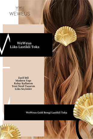 WeWeus Kadın Gold Altın Renk Parlak Deniz Kabuğu Lastikli Toka