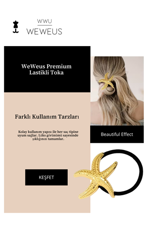 WeWeus Kadın Gold Altın Renk Parlak Deniz Yıldızı Lastikli Toka