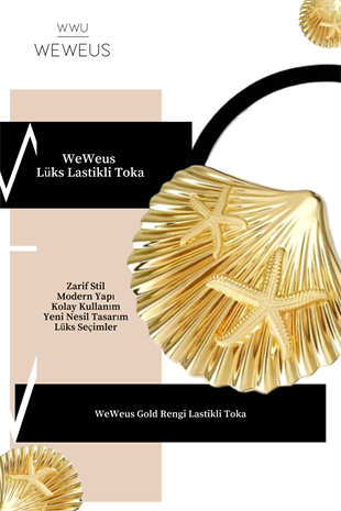 WeWeus Kadın Gold Altın Renk Parlak Deniz Kabuğu Lastikli Toka
