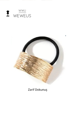 WeWeus Kadın Gold Altın Renk Parlak Dikdörtgen Lastikli Toka