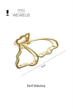 WeWeus Kadın Gold Altın Renk Parlak Kelebek Premium Toka