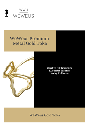 WeWeus Kadın Gold Altın Renk Parlak Kelebek Premium Toka